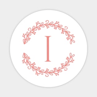 Pink Monogram- Letter I Magnet